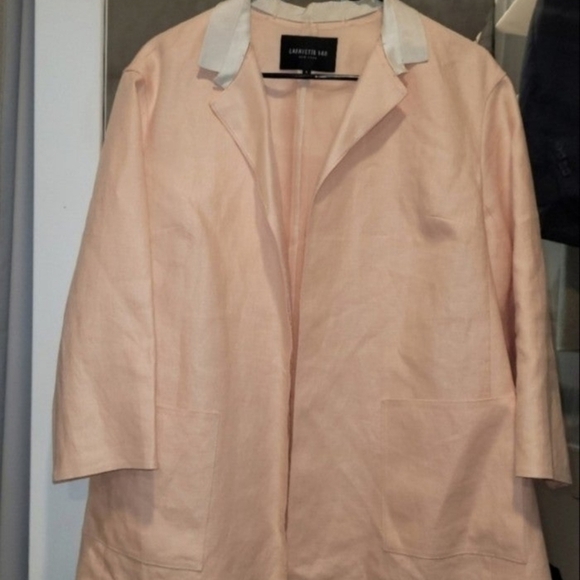 Lafayette 148 New York Lapal Linen Blazer Womens Size Small - Picture 2 of 5